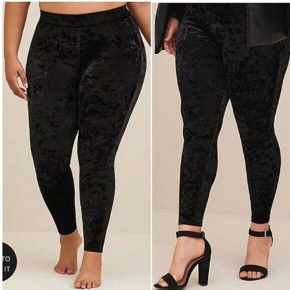 Torrid Black Velvet Full Length Signature Waist Leggings Size 10 M/ L NWT - Picture 1 of 11
